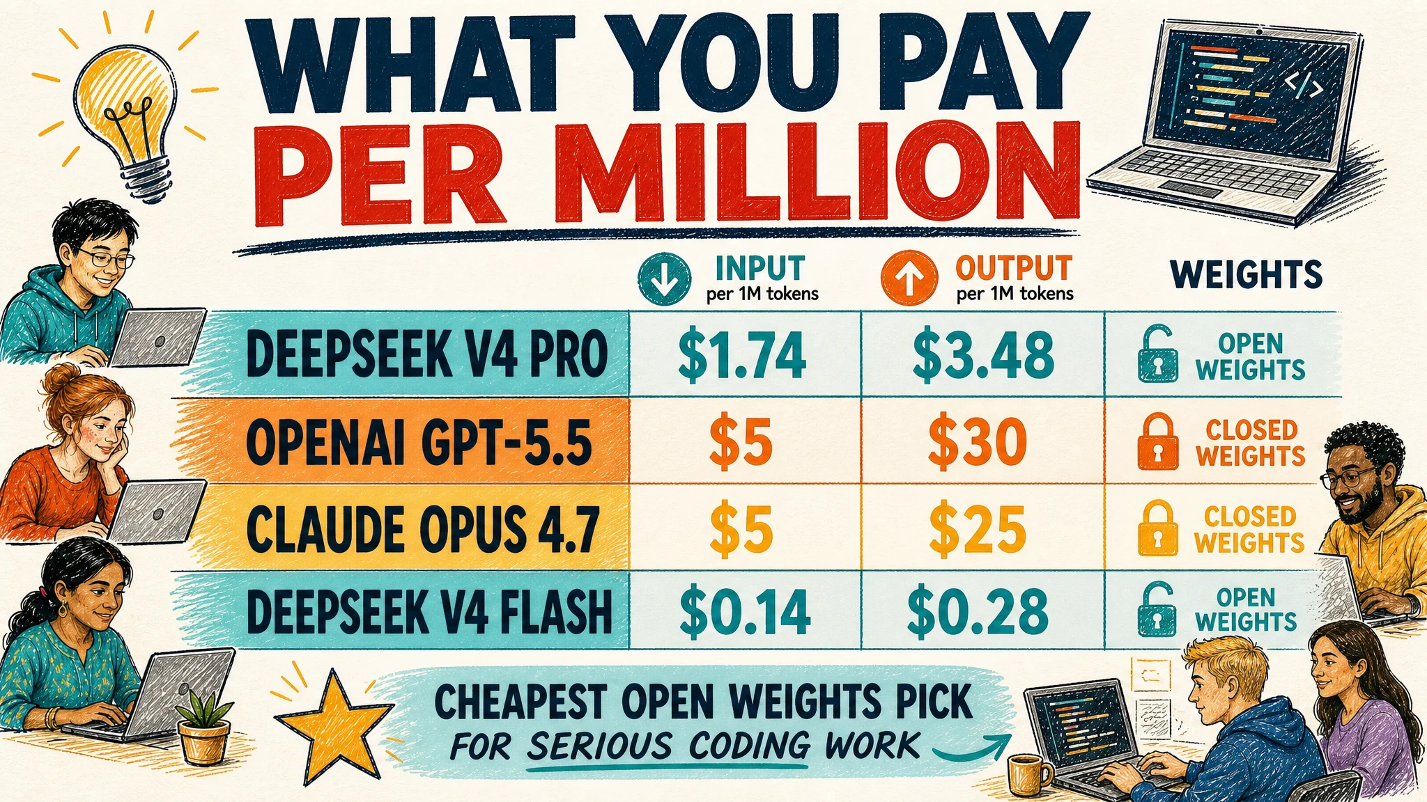 What you pay per million